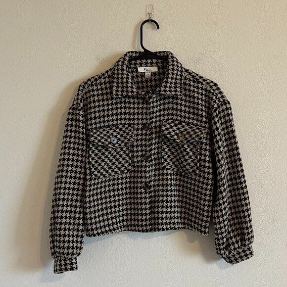 Womens houndstooth cropped jacket - Picture 1 of 5
